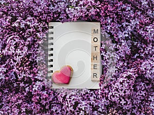 Beautiful greeting card with the word MOTHER
