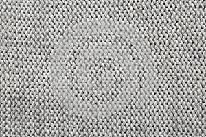 Beautiful grey knitted fabric as background, top view