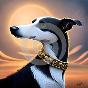 Beautiful greyhound illustration - ai generated image