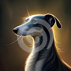 Beautiful greyhound illustration - ai generated image