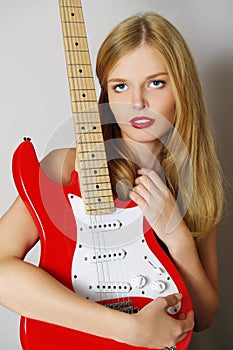 Beautiful guitar woman