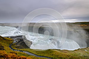 Beautiful Gullfoss waterfall in Iceland