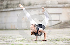 Beautiful gymnastic acrobat