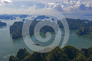 Beautiful Ha Long bay from above