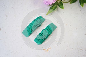 beautiful hair clip on grey background