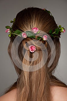 Beautiful hairdo with rosses