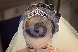 Beautiful hairdress for the bride