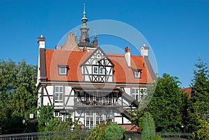 Beautiful half-timbered house in Gdansk, Poland