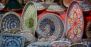 Beautiful hand-colored artifacts in the Eastern markets