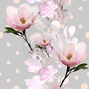 Beautiful Hand drawn seamless pattern photo