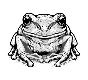 Tree Frog hand drawn vector graphic