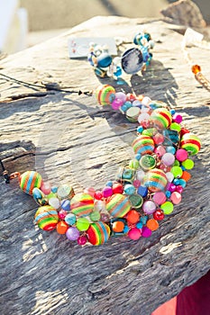 Beautiful handmade colorful necklace and bracelet