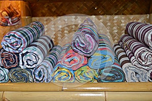 Beautiful handmade cotton fabrics waiting to be sold