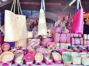 Beautiful handmade traditional Thai style basketwork.