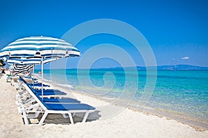 Beautiful Hanioti beach on Kasandra, Greece.
