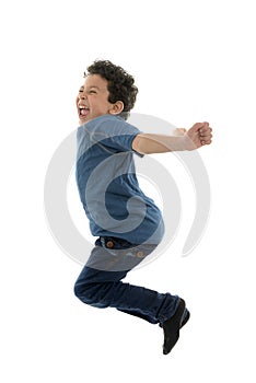 Beautiful Happy Boy Jumping