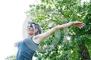 Beautiful happy girl on camaldoli park