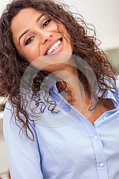 Beautiful Happy Latina Hispanic Girl Young Woman Smiling