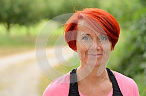 Beautiful happy middle-aged woman smiling