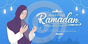 Beautiful happy ramadan mubarak vector illustration