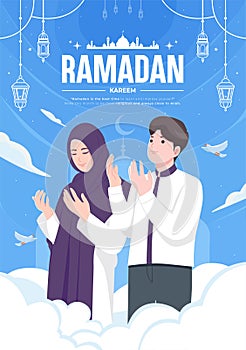 Beautiful happy ramadan mubarak vector illustration