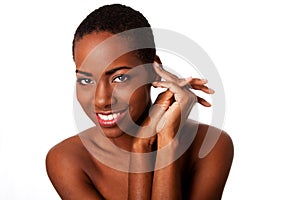 Beautiful happy smiling inspiring African woman photo