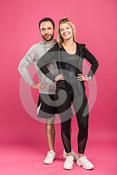 beautiful happy sportive couple posing