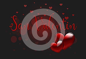 Beautiful Happy Valentines day lettering design with hearts