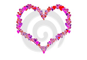 Beautiful Happy Valentines day lettering design with hearts photo