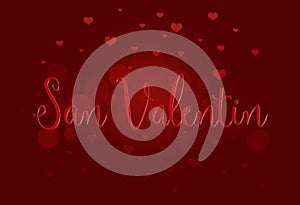 Beautiful Happy Valentines day lettering design with hearts photo