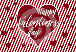 Beautiful Happy Valentines day lettering design with hearts photo