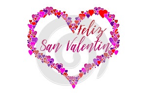 Beautiful Happy Valentines day lettering design with hearts photo