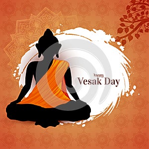 Beautiful Happy Vesak day or buddha purnima festival card design