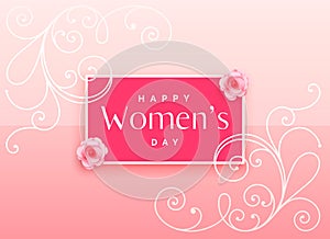 Beautiful happy women`s day design with floral decoration