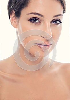 Beautiful happy young woman portrait face