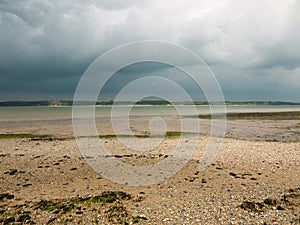 Beautiful harbour landscape scene outside summer bar coast