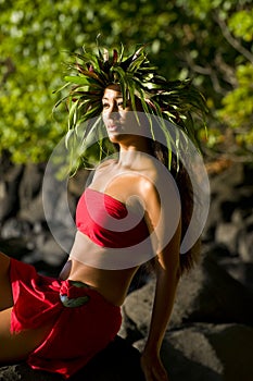 Beautiful Hawaiian woman