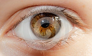 A beautiful hazel eye close up photo