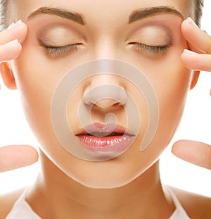 Beautiful health woman face with clean purity skin