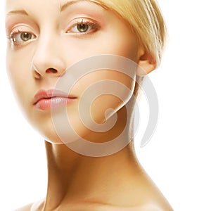 Beautiful health woman face with clean purity skin