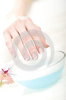 Beautiful healthy hair with perfect manicure