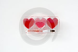 Beautiful heart shap lipsticks compact kit photo