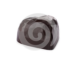 Beautiful heart shaped chocolate candy isolated