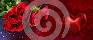 beautiful hearts 3d illustration, flowers, bouquet of red roses, magenta, hot pink background luxury cloth, elegant wallpaper,