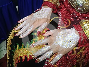 beautiful henna on the hands of the bride