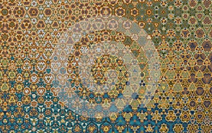 Beautiful hexagon geometric blue and yellow pattern