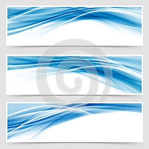 Beautiful hi-tech blue header footer swoosh