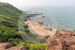 Beautiful hidden Cola Beach, Goa, India