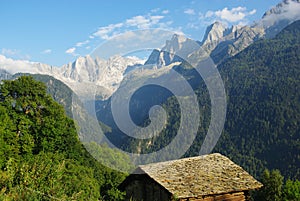 Beautiful high Alps near Soglio, Switzerland