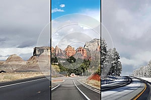 Beautiful highway scenery near Sedona, AZ, USA